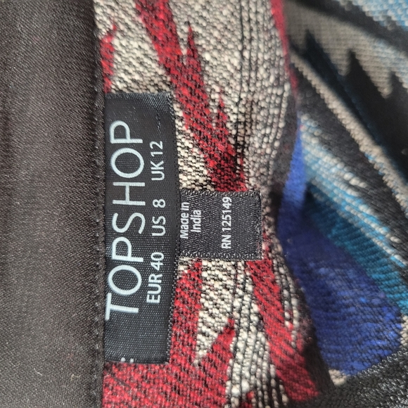 Womens Top Shop Southwest Print Mini Skirt size 8 - Picture 6 of 11